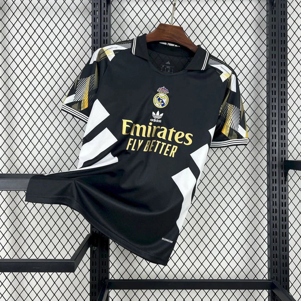 Real Madrid 2025 Black White Gold Special Jersey