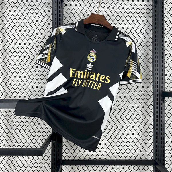 Real Madrid 2025 Black White Gold Special Jersey